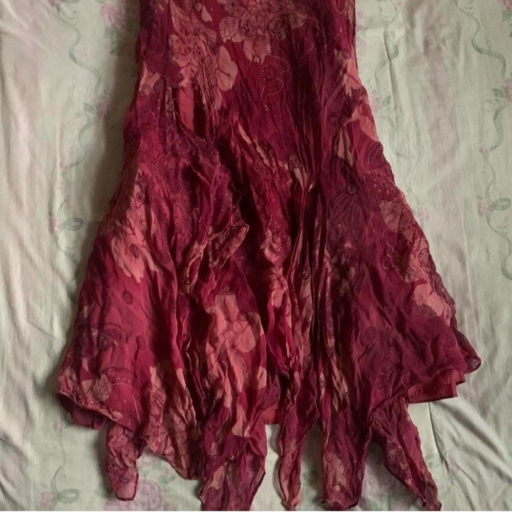 Silk Asymmetrical Fairy Vintage Skirt - Picture 2 of 6